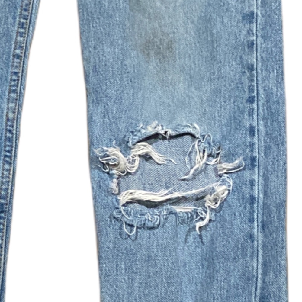 Levi's 512 Slim Fit Distressed Tapered Light Wash Jeans - Picture 7 of 16